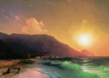 vue sur la mer 1867 Romantique Ivan Aivazovsky russe Peinture à l'huile